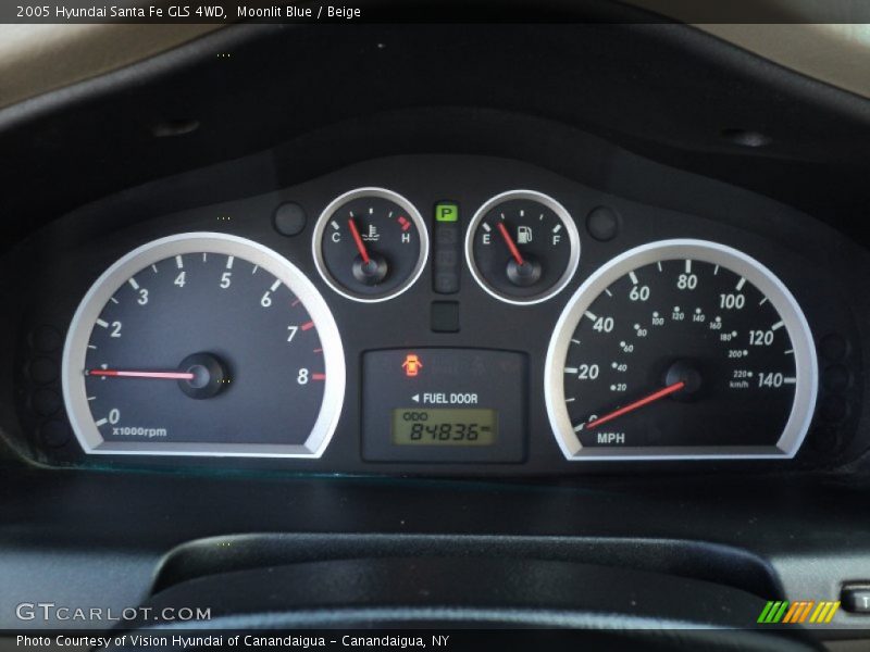 Moonlit Blue / Beige 2005 Hyundai Santa Fe GLS 4WD