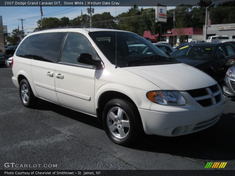 Stone White / Medium Slate Gray 2007 Dodge Grand Caravan SXT