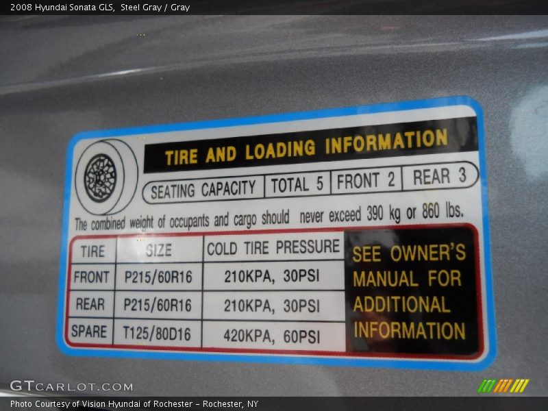 Steel Gray / Gray 2008 Hyundai Sonata GLS