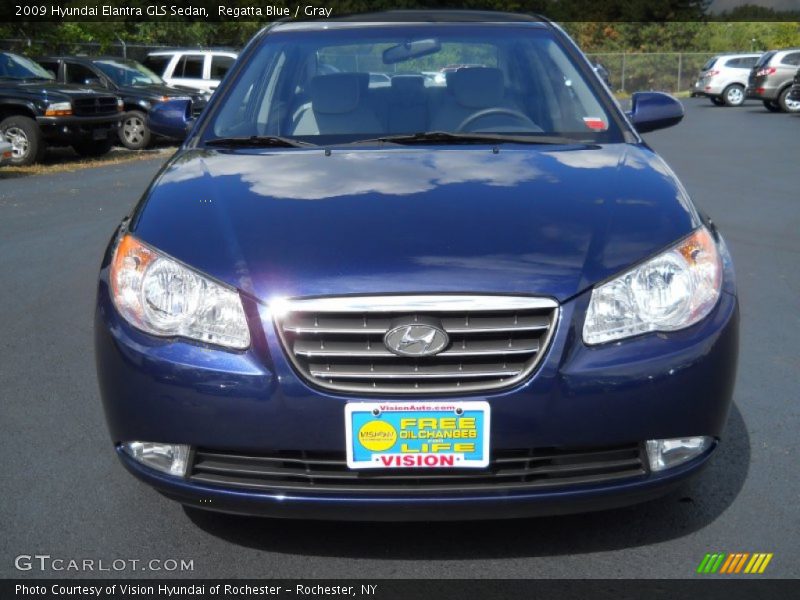 Regatta Blue / Gray 2009 Hyundai Elantra GLS Sedan