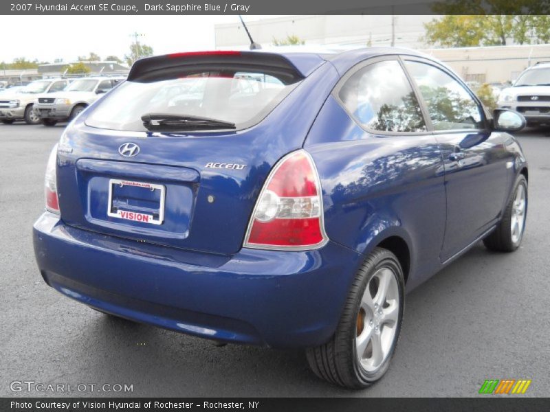 Dark Sapphire Blue / Gray 2007 Hyundai Accent SE Coupe