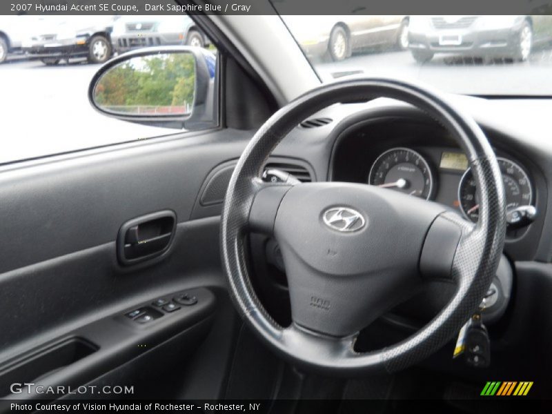 Dark Sapphire Blue / Gray 2007 Hyundai Accent SE Coupe