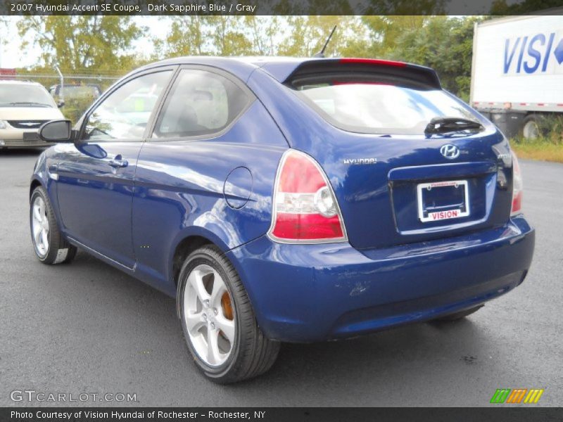 Dark Sapphire Blue / Gray 2007 Hyundai Accent SE Coupe