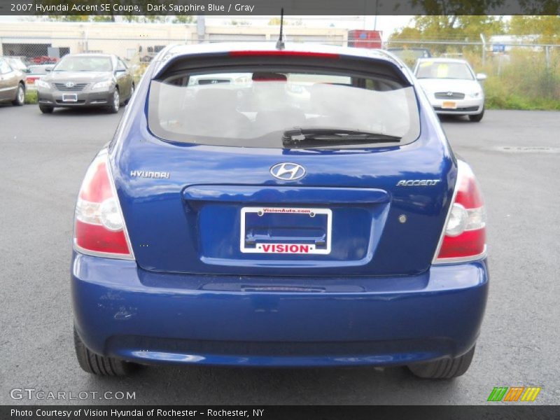 Dark Sapphire Blue / Gray 2007 Hyundai Accent SE Coupe