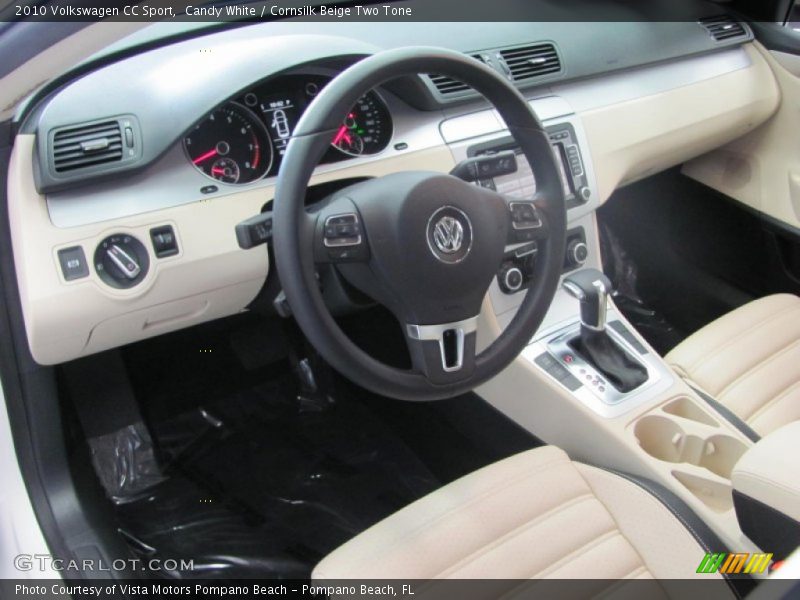 Candy White / Cornsilk Beige Two Tone 2010 Volkswagen CC Sport