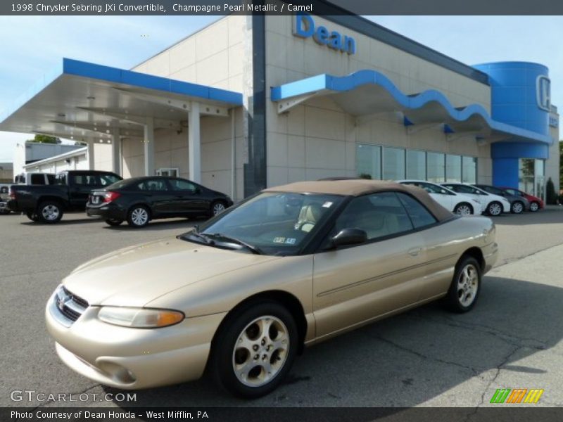 Champagne Pearl Metallic / Camel 1998 Chrysler Sebring JXi Convertible