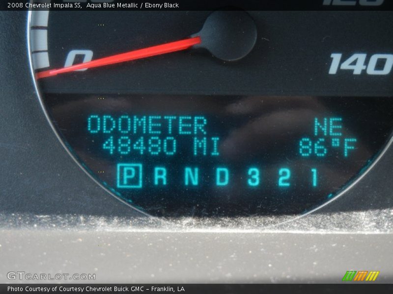 Aqua Blue Metallic / Ebony Black 2008 Chevrolet Impala SS