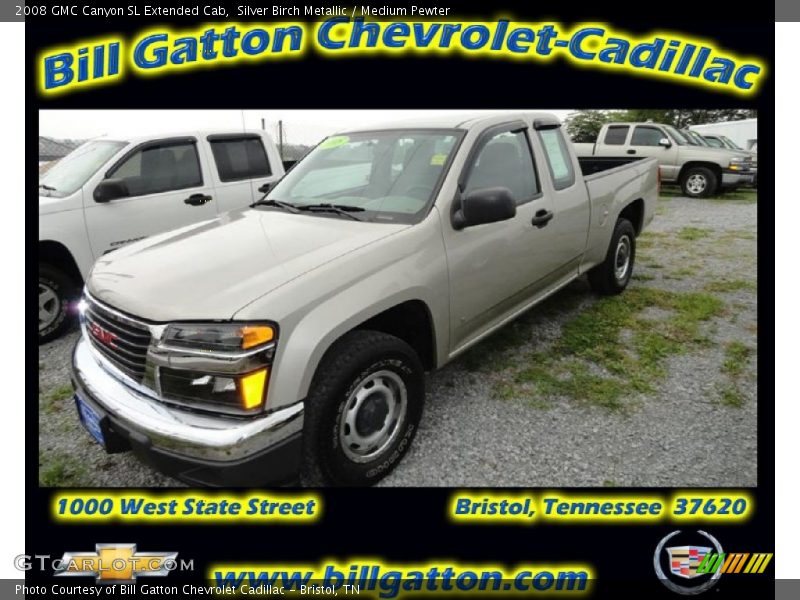 Silver Birch Metallic / Medium Pewter 2008 GMC Canyon SL Extended Cab