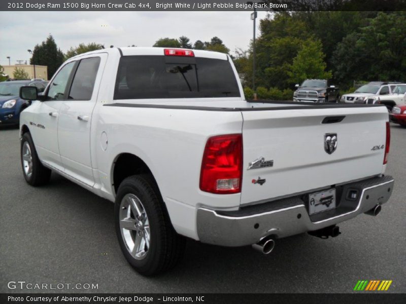 Bright White / Light Pebble Beige/Bark Brown 2012 Dodge Ram 1500 Big Horn Crew Cab 4x4