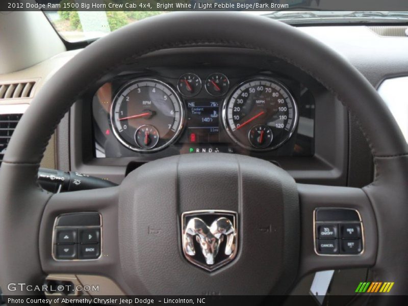 Bright White / Light Pebble Beige/Bark Brown 2012 Dodge Ram 1500 Big Horn Crew Cab 4x4