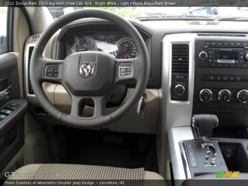 Bright White / Light Pebble Beige/Bark Brown 2012 Dodge Ram 1500 Big Horn Crew Cab 4x4