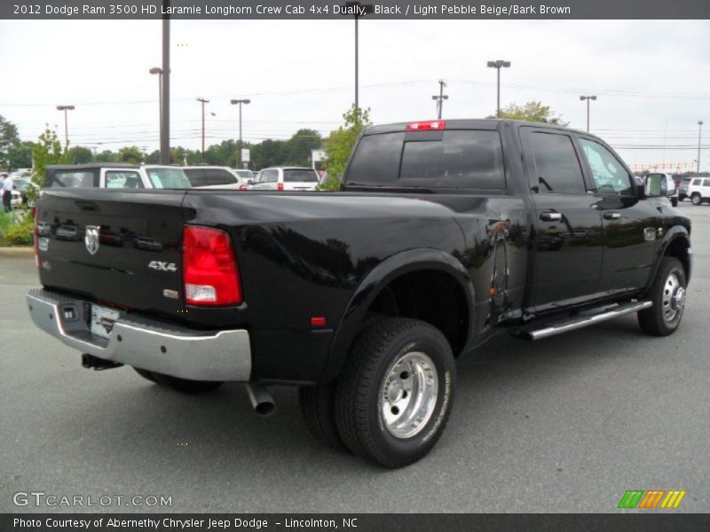 Black / Light Pebble Beige/Bark Brown 2012 Dodge Ram 3500 HD Laramie Longhorn Crew Cab 4x4 Dually
