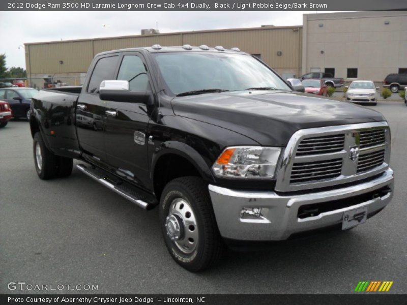 Black / Light Pebble Beige/Bark Brown 2012 Dodge Ram 3500 HD Laramie Longhorn Crew Cab 4x4 Dually