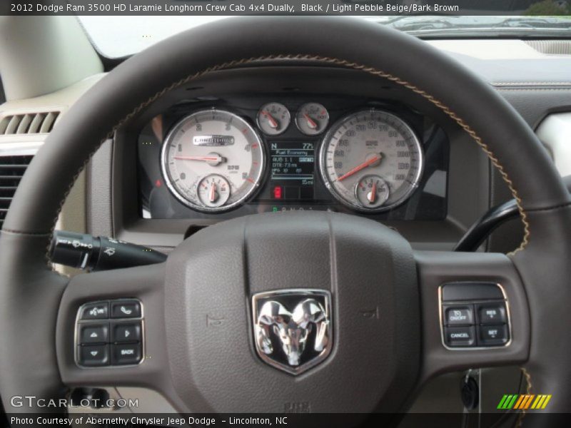 Black / Light Pebble Beige/Bark Brown 2012 Dodge Ram 3500 HD Laramie Longhorn Crew Cab 4x4 Dually