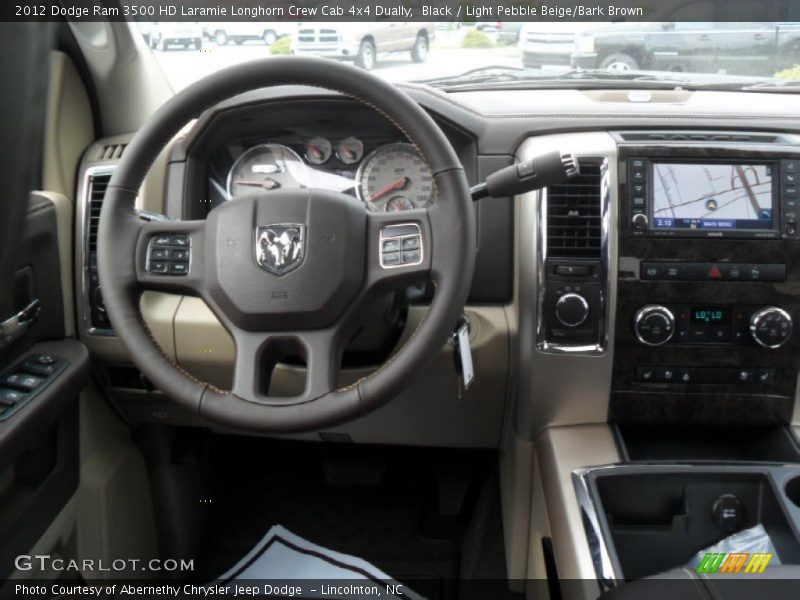 Black / Light Pebble Beige/Bark Brown 2012 Dodge Ram 3500 HD Laramie Longhorn Crew Cab 4x4 Dually