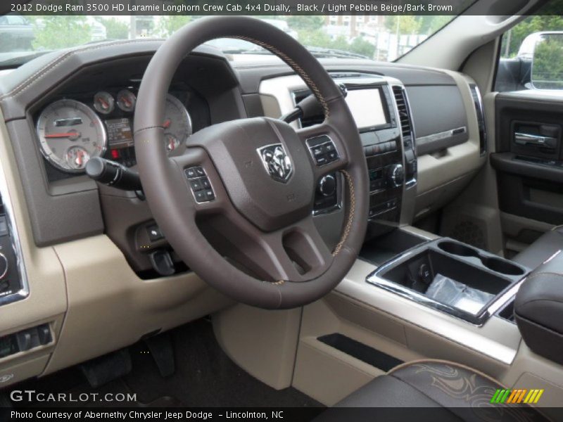  2012 Ram 3500 HD Laramie Longhorn Crew Cab 4x4 Dually Light Pebble Beige/Bark Brown Interior