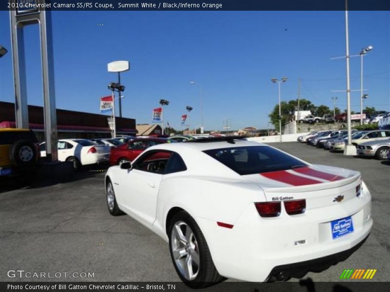 Summit White / Black/Inferno Orange 2010 Chevrolet Camaro SS/RS Coupe