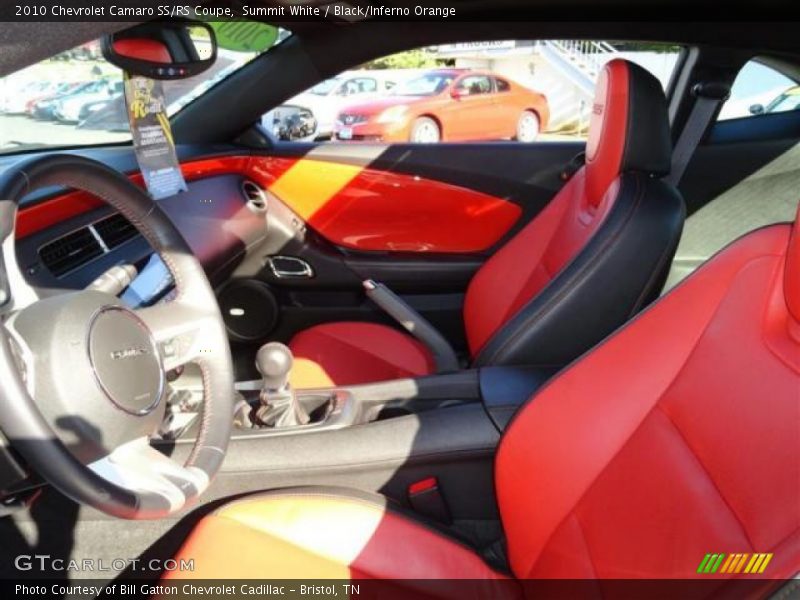 Summit White / Black/Inferno Orange 2010 Chevrolet Camaro SS/RS Coupe