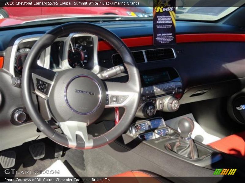 Summit White / Black/Inferno Orange 2010 Chevrolet Camaro SS/RS Coupe