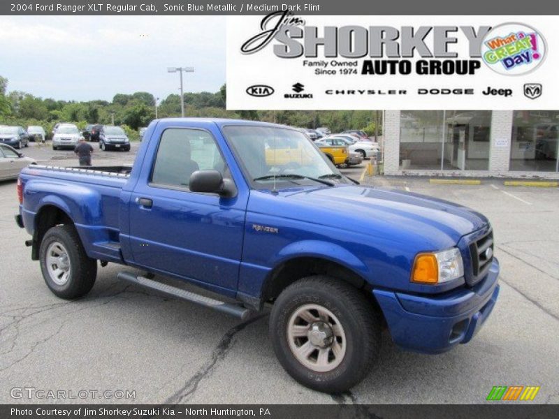 Sonic Blue Metallic / Medium Dark Flint 2004 Ford Ranger XLT Regular Cab