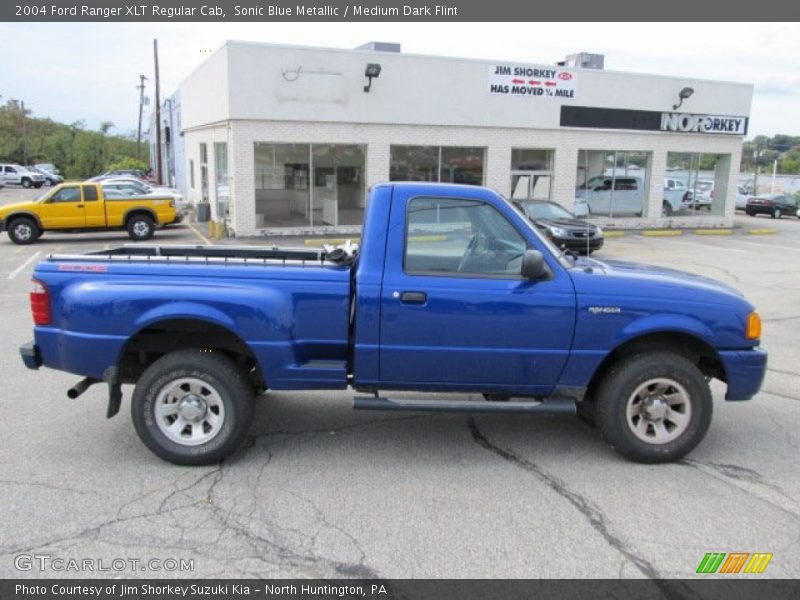 Sonic Blue Metallic / Medium Dark Flint 2004 Ford Ranger XLT Regular Cab