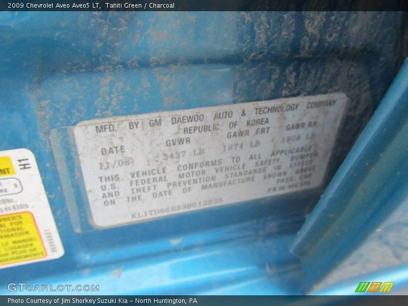 Tahiti Green / Charcoal 2009 Chevrolet Aveo Aveo5 LT