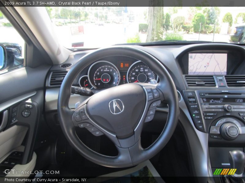 Crystal Black Pearl / Taupe/Ebony 2009 Acura TL 3.7 SH-AWD