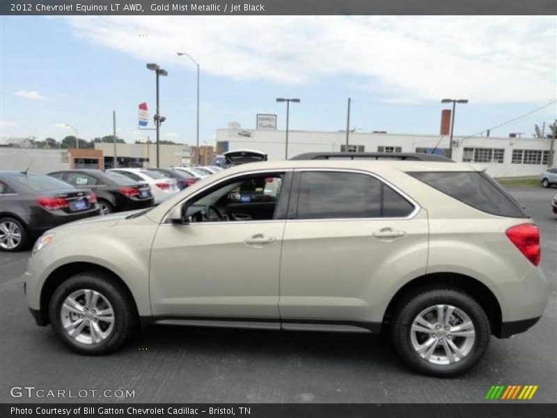 Gold Mist Metallic / Jet Black 2012 Chevrolet Equinox LT AWD