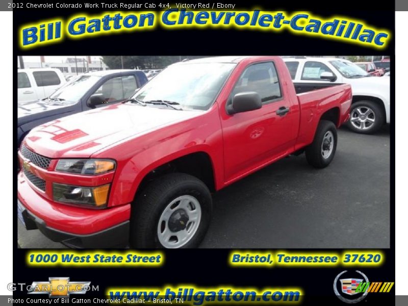 Victory Red / Ebony 2012 Chevrolet Colorado Work Truck Regular Cab 4x4