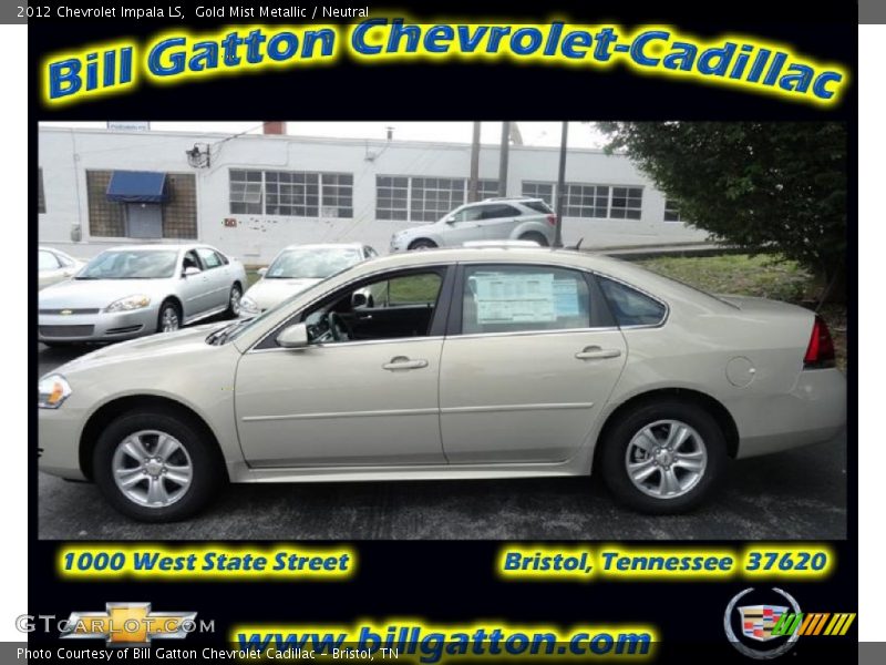 Gold Mist Metallic / Neutral 2012 Chevrolet Impala LS