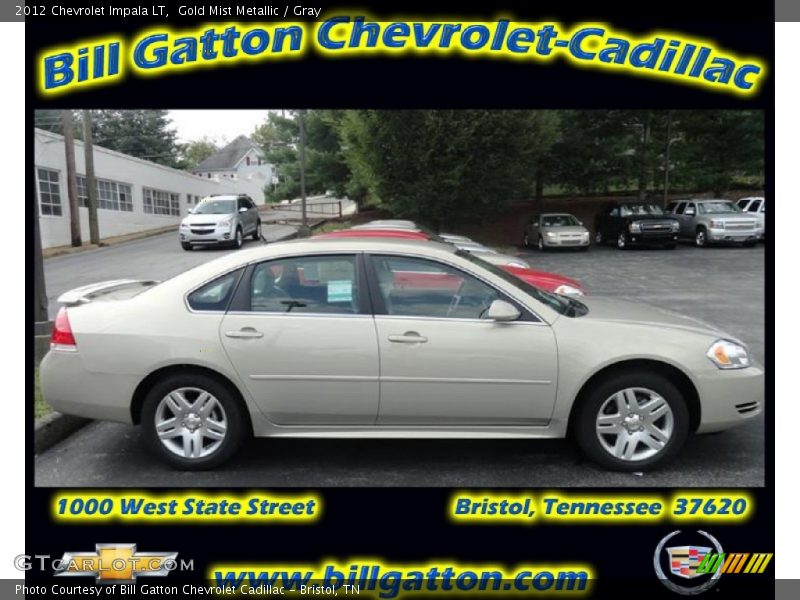 Gold Mist Metallic / Gray 2012 Chevrolet Impala LT