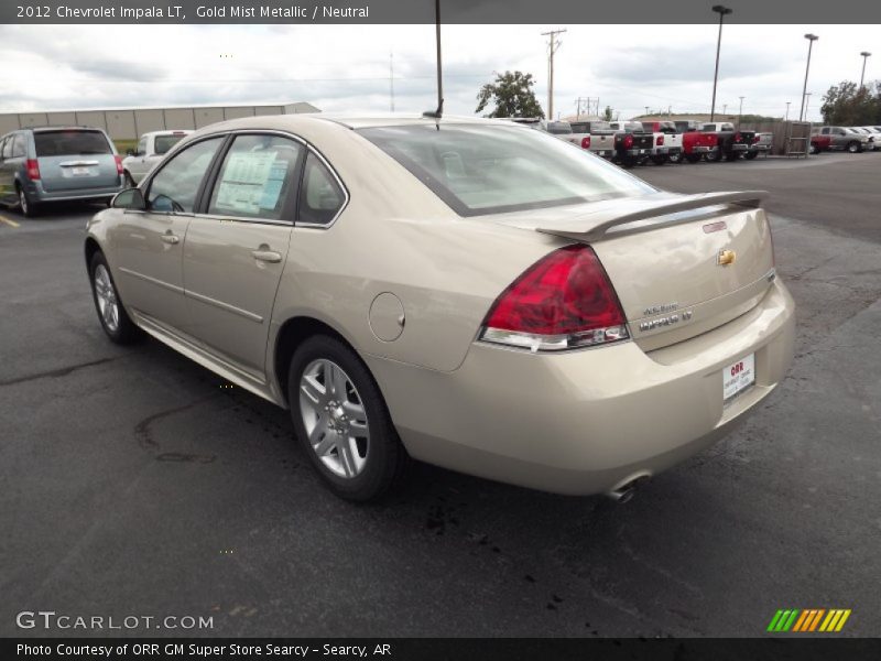 Gold Mist Metallic / Neutral 2012 Chevrolet Impala LT