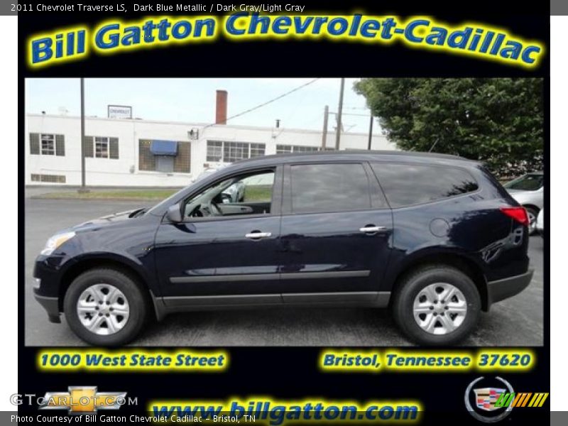 Dark Blue Metallic / Dark Gray/Light Gray 2011 Chevrolet Traverse LS