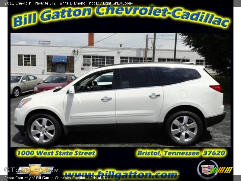 White Diamond Tricoat / Light Gray/Ebony 2011 Chevrolet Traverse LTZ