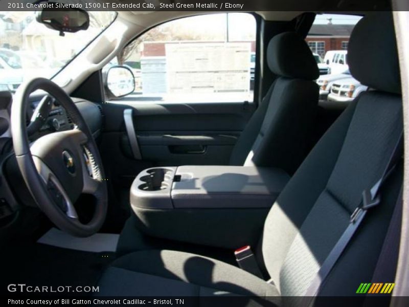 Steel Green Metallic / Ebony 2011 Chevrolet Silverado 1500 LT Extended Cab