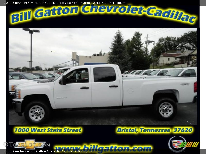 Summit White / Dark Titanium 2011 Chevrolet Silverado 3500HD Crew Cab 4x4