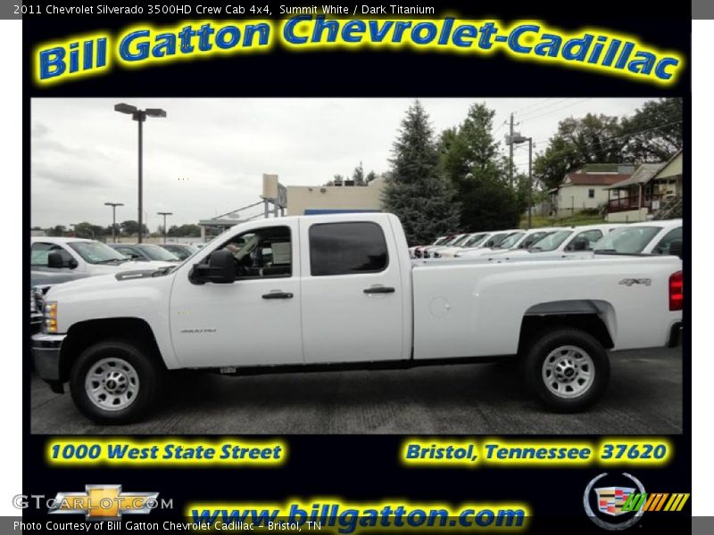 Summit White / Dark Titanium 2011 Chevrolet Silverado 3500HD Crew Cab 4x4