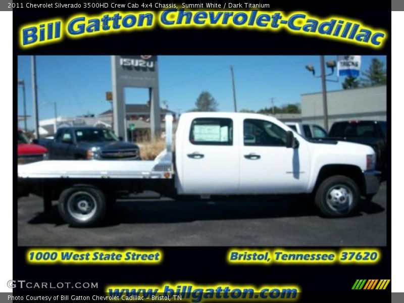 Summit White / Dark Titanium 2011 Chevrolet Silverado 3500HD Crew Cab 4x4 Chassis