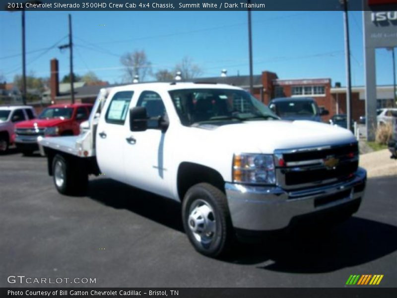 Summit White / Dark Titanium 2011 Chevrolet Silverado 3500HD Crew Cab 4x4 Chassis