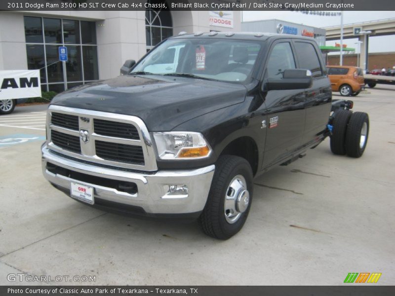 Brilliant Black Crystal Pearl / Dark Slate Gray/Medium Graystone 2011 Dodge Ram 3500 HD SLT Crew Cab 4x4 Chassis