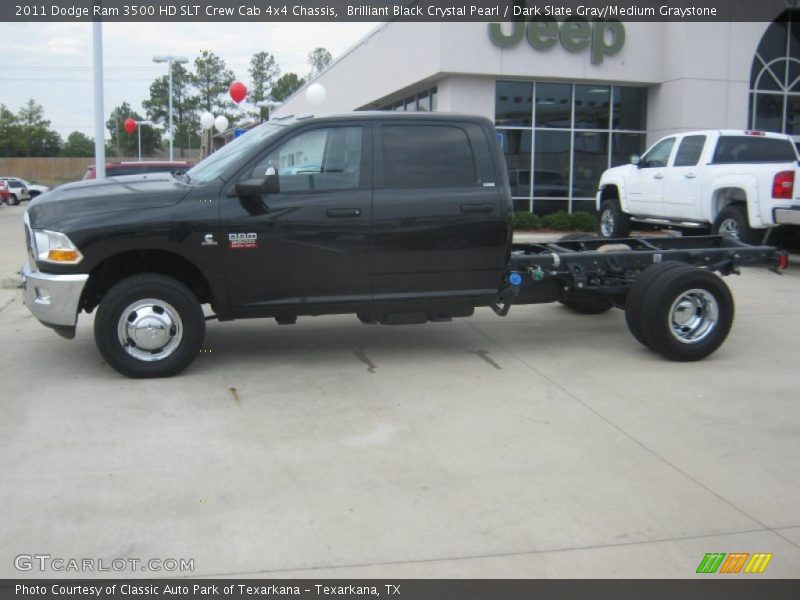 Brilliant Black Crystal Pearl / Dark Slate Gray/Medium Graystone 2011 Dodge Ram 3500 HD SLT Crew Cab 4x4 Chassis