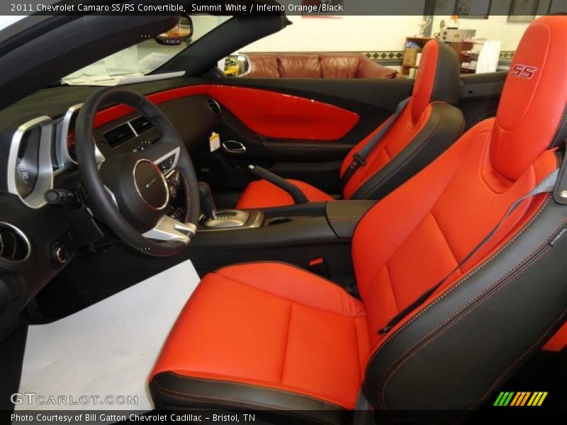 Summit White / Inferno Orange/Black 2011 Chevrolet Camaro SS/RS Convertible