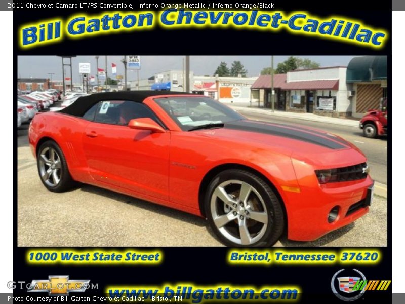 Inferno Orange Metallic / Inferno Orange/Black 2011 Chevrolet Camaro LT/RS Convertible