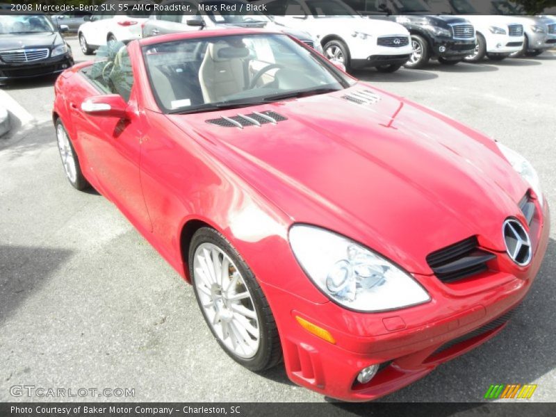 Mars Red / Black 2008 Mercedes-Benz SLK 55 AMG Roadster