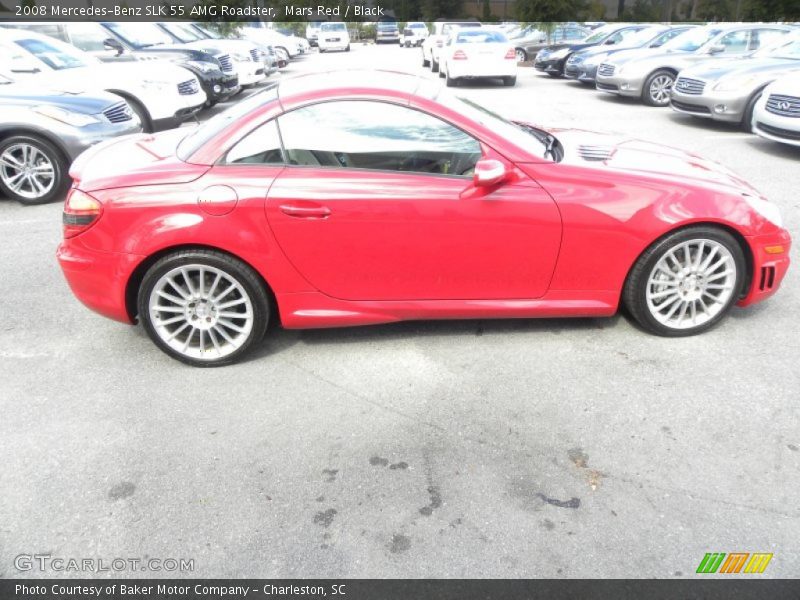 Mars Red / Black 2008 Mercedes-Benz SLK 55 AMG Roadster