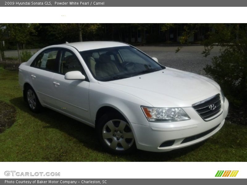 Powder White Pearl / Camel 2009 Hyundai Sonata GLS