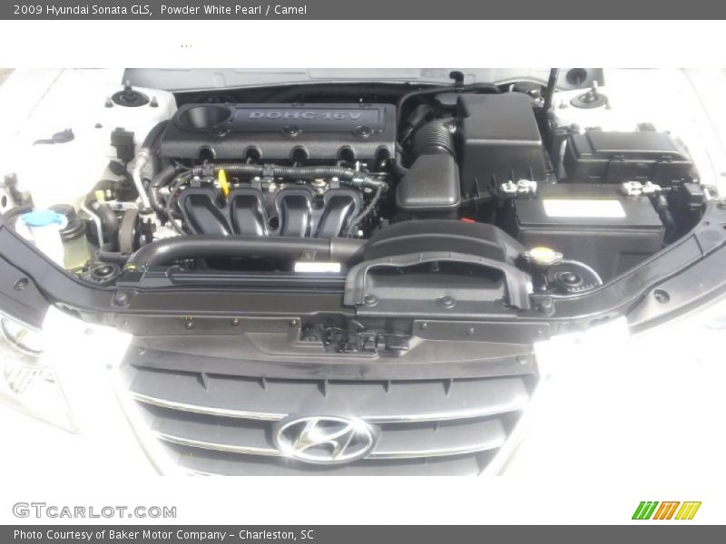 Powder White Pearl / Camel 2009 Hyundai Sonata GLS
