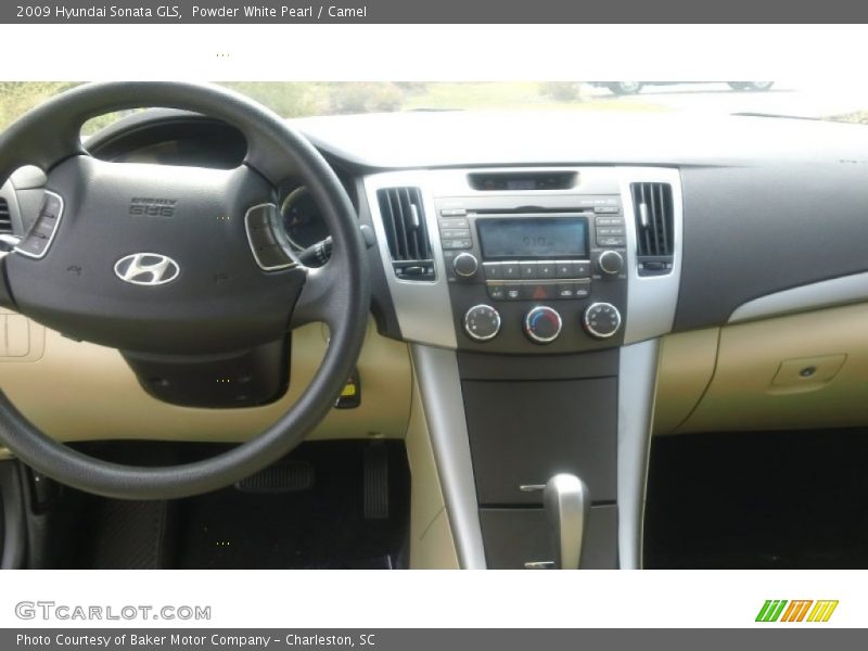 Powder White Pearl / Camel 2009 Hyundai Sonata GLS