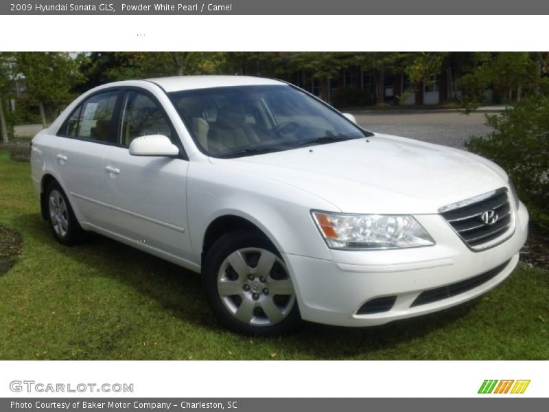 Powder White Pearl / Camel 2009 Hyundai Sonata GLS