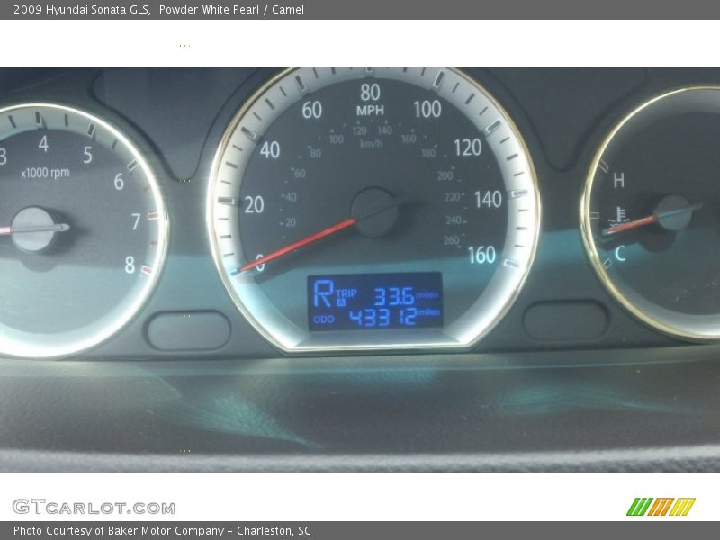 Powder White Pearl / Camel 2009 Hyundai Sonata GLS